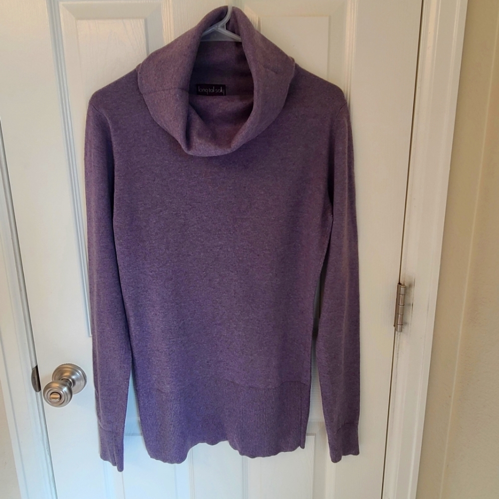 EUC ong Tall Sally Lavender Cowl Neck Sweater, Size Medium